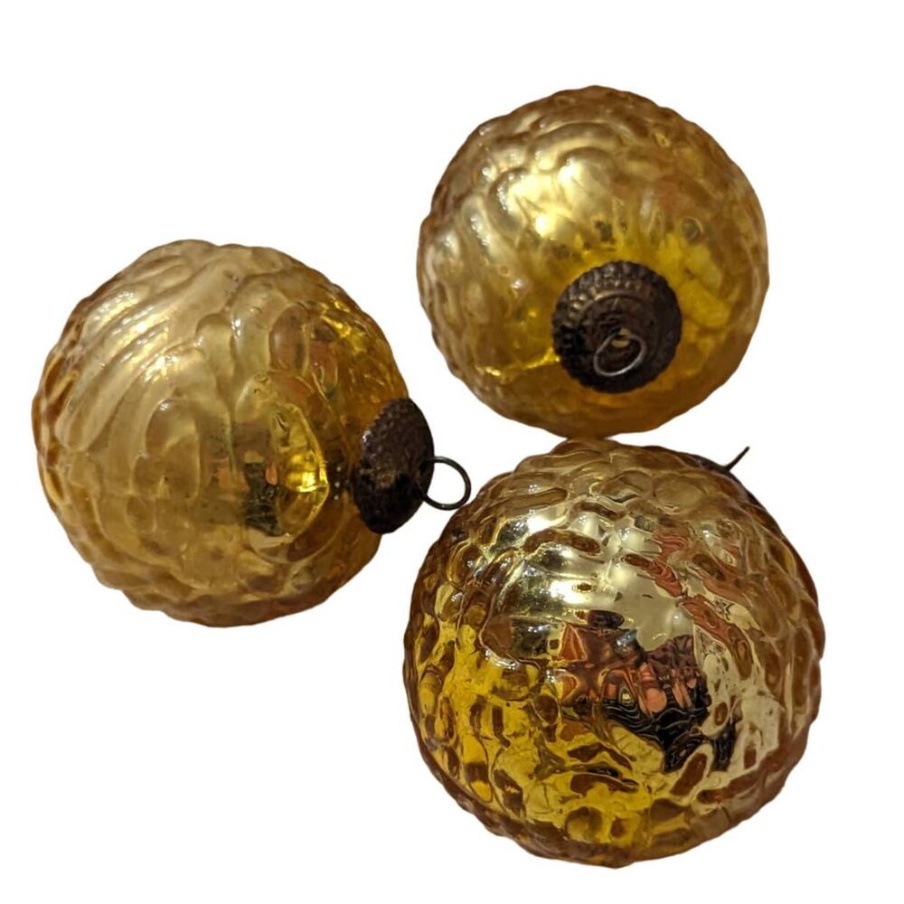 Kugel Yellow/Gold Tone Christmas Ornaments